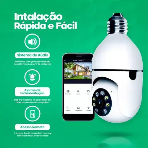 Câmera de Segurança - EyeGuard Panorâmica Wifi com Sensor de Movimento e Alarme - YepOnline